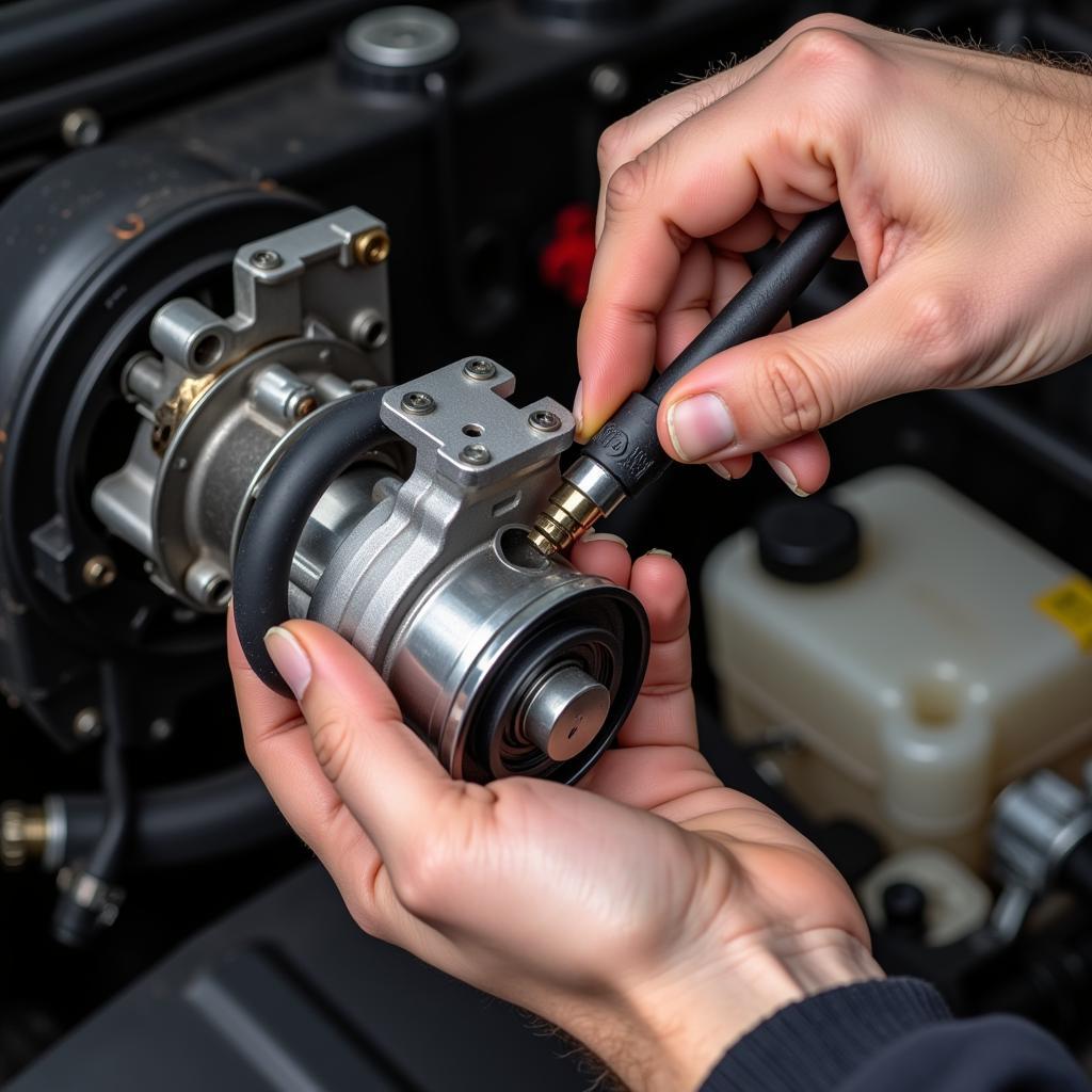 Replacing a car AC compressor o-ring