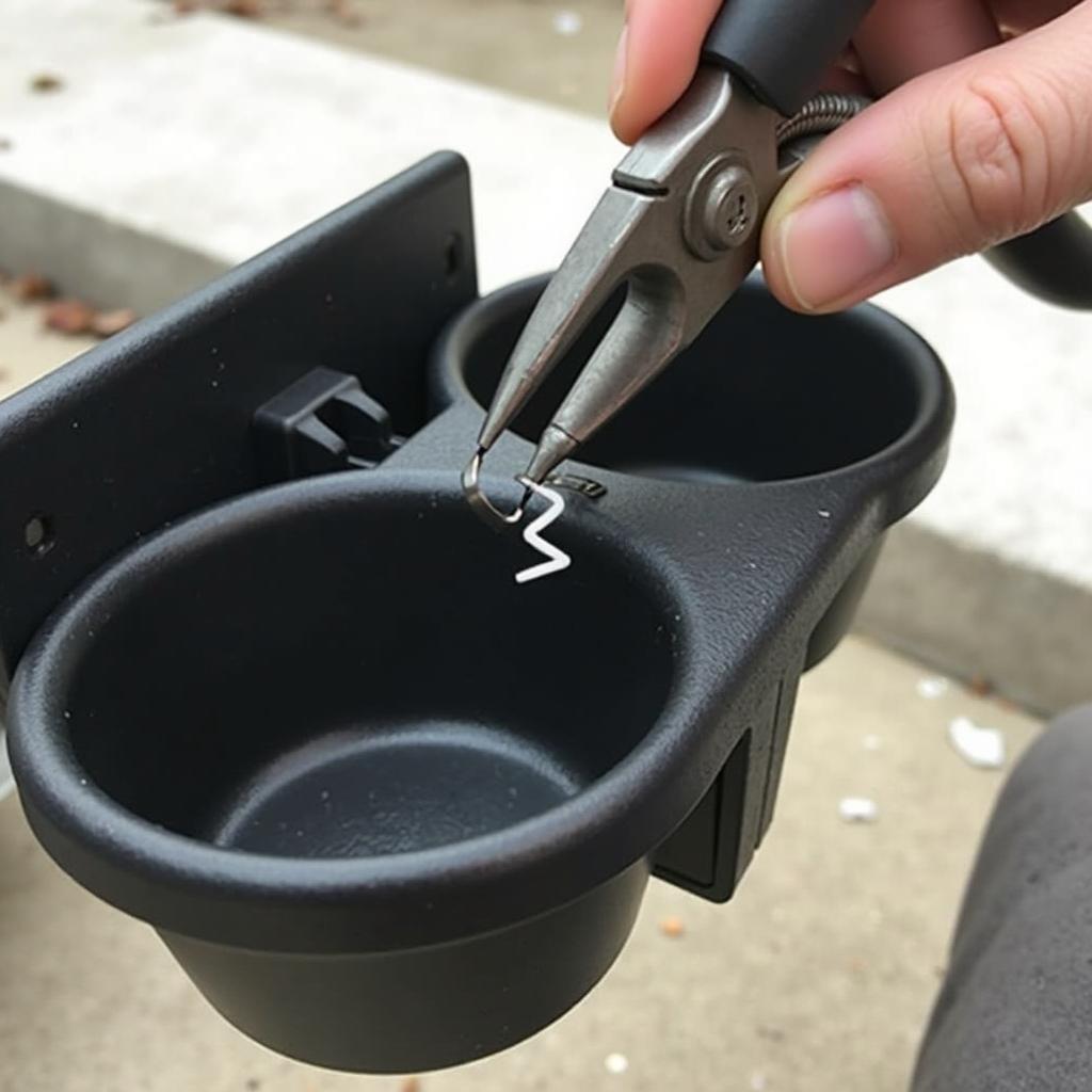 Replacing the springs in a car cup holder