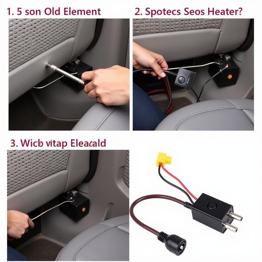 Replacing the car seat heater element in a car seat.