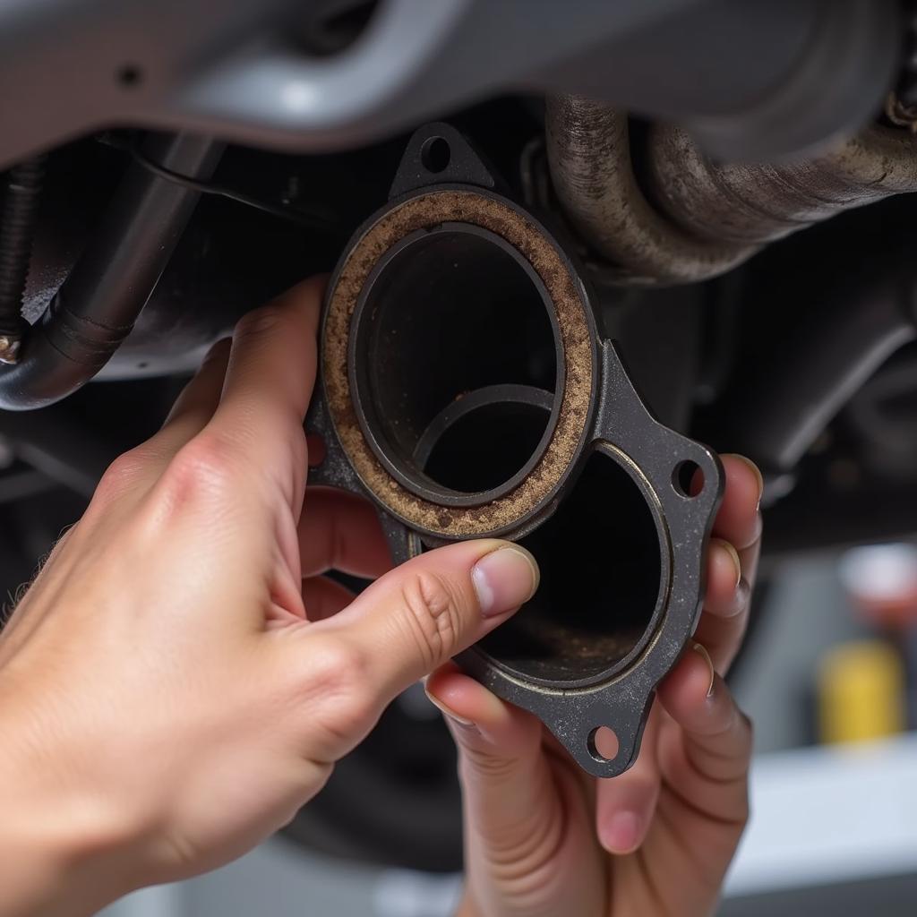 Replacing a car exhaust gasket