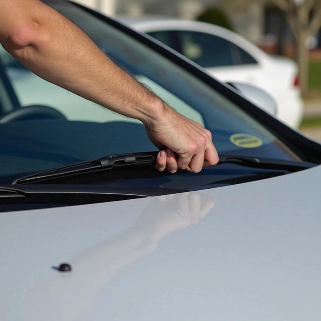 Replacing car windscreen wiper blades