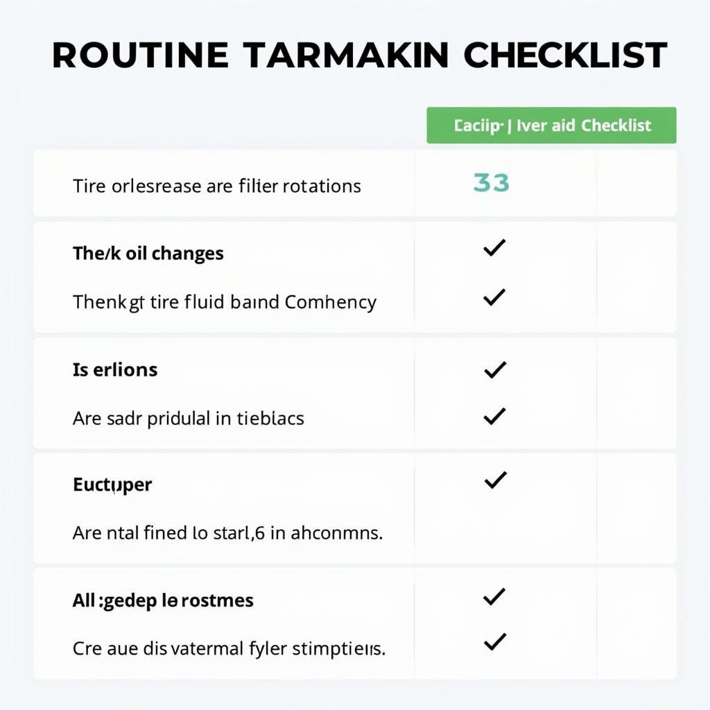 Routine Car Maintenance Checklist