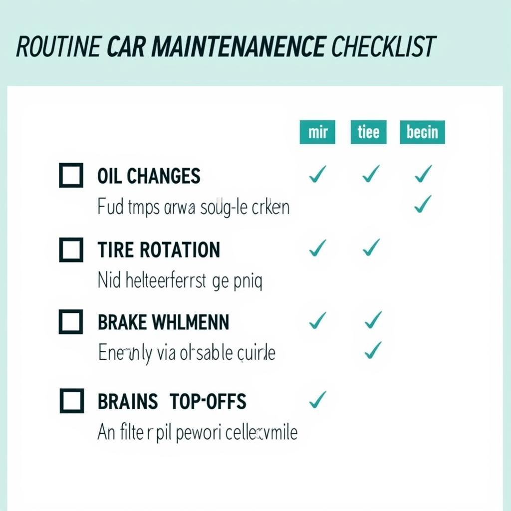 Routine Car Maintenance Checklist