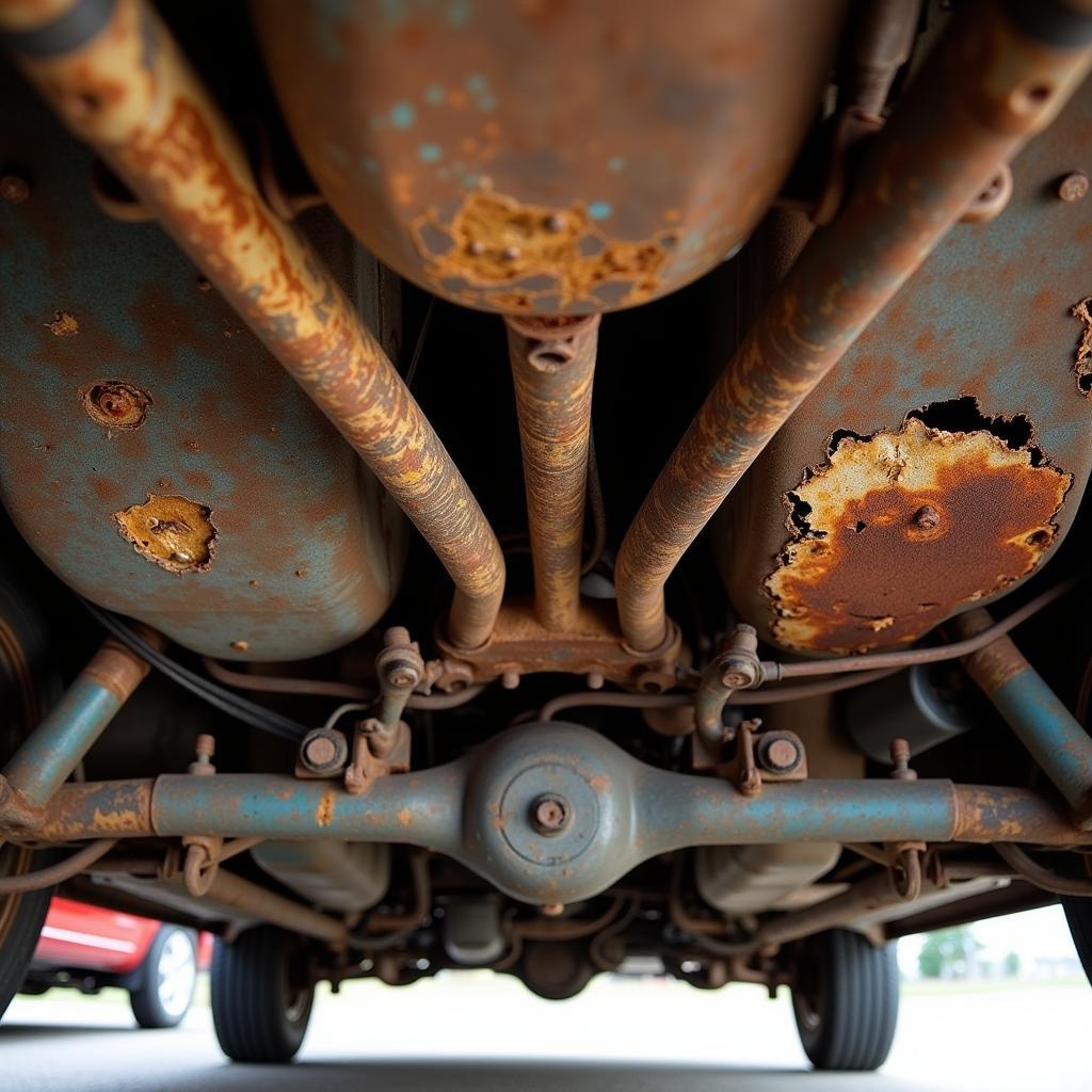 Rust Damage on Classic Car Undercarriage