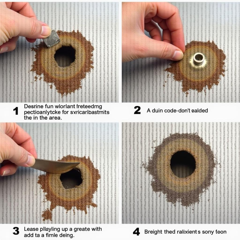 Preparing a rusted hole for repair