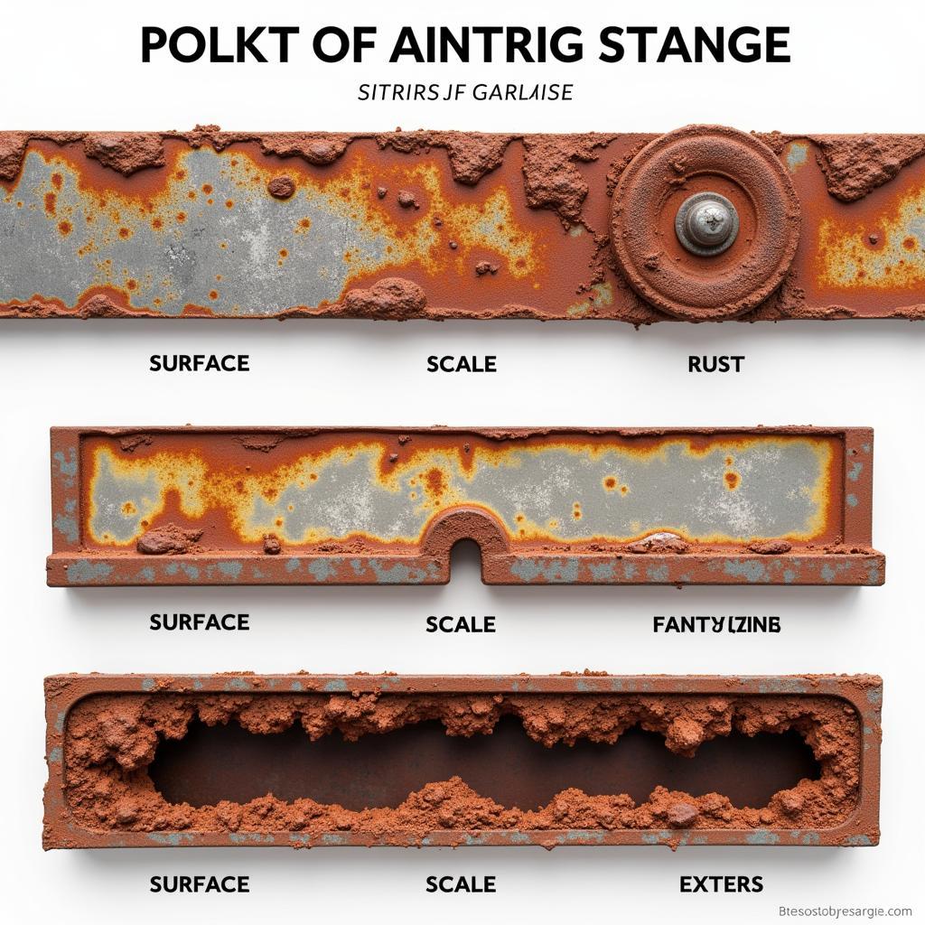 Different stages of rust on a car's undercarriage