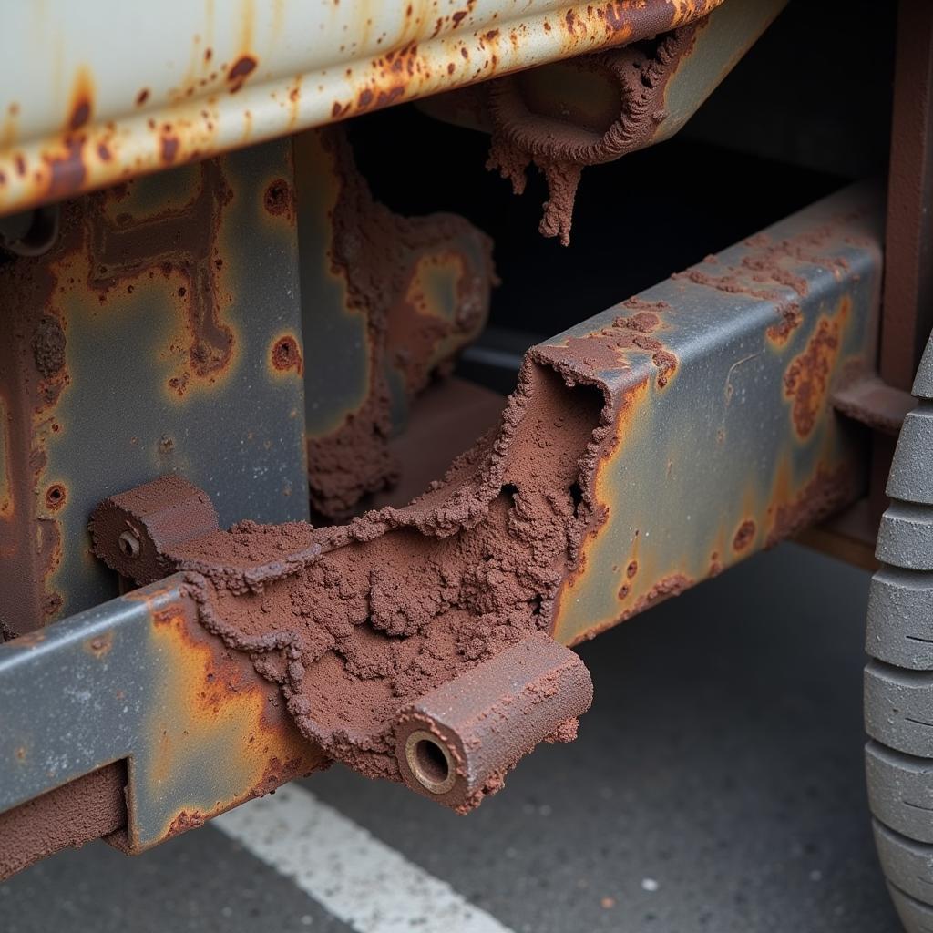 Rust Damage on a Saturn Car Chassis