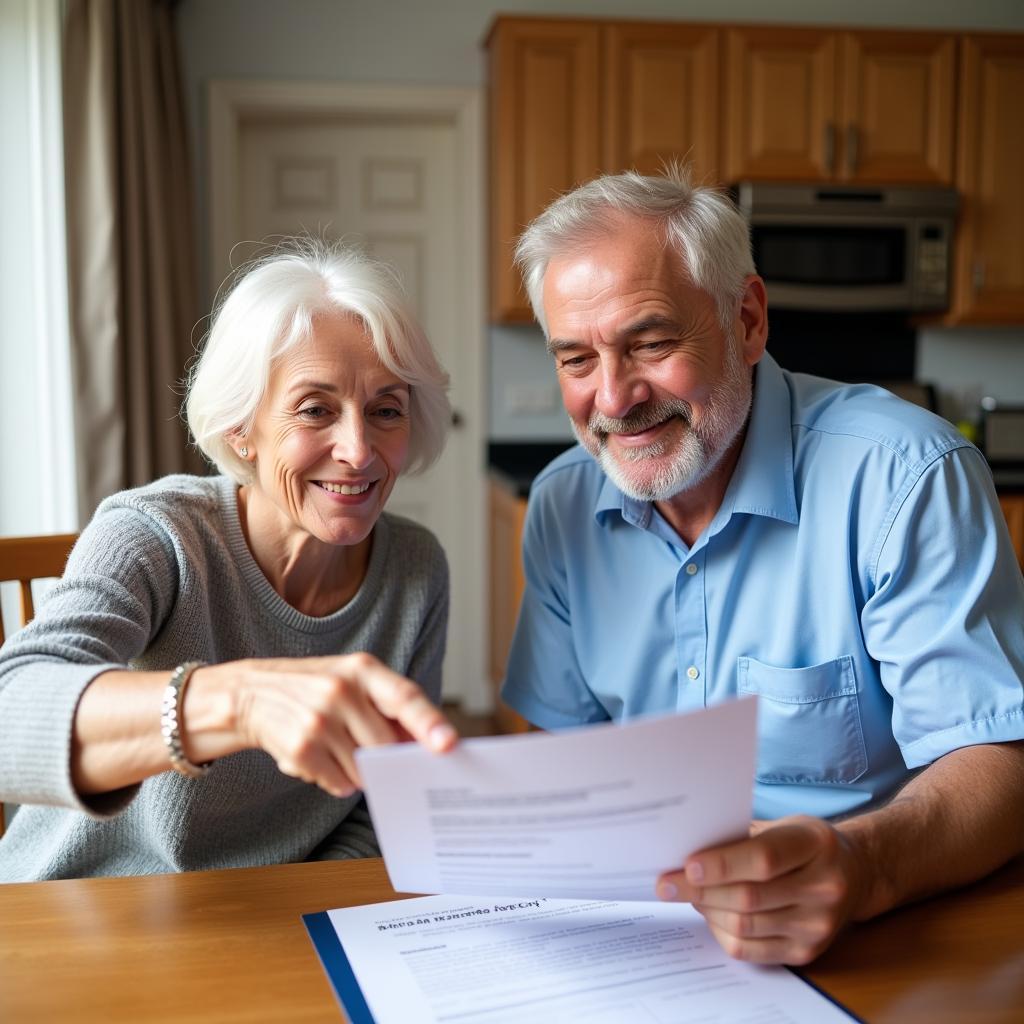 Senior Couple Reviewing ForeCare Policy