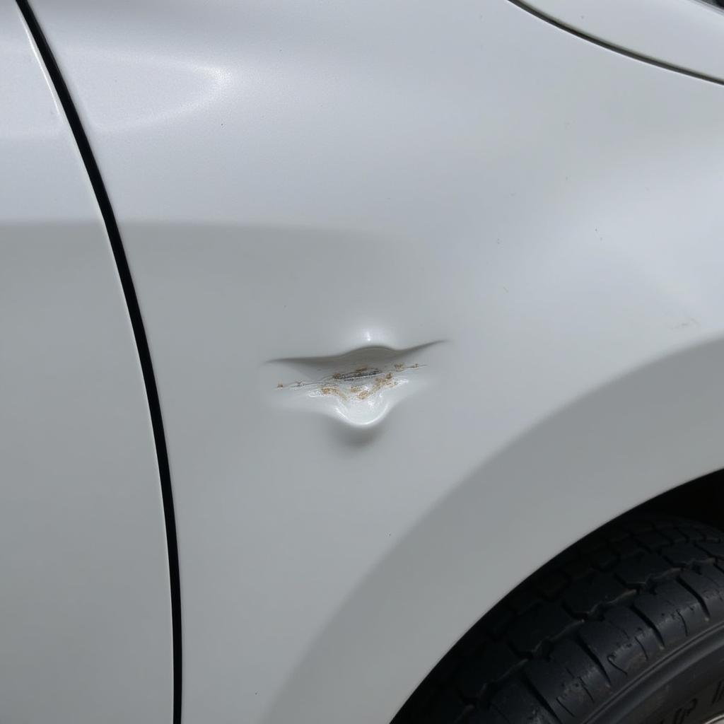 Small dent on a car door