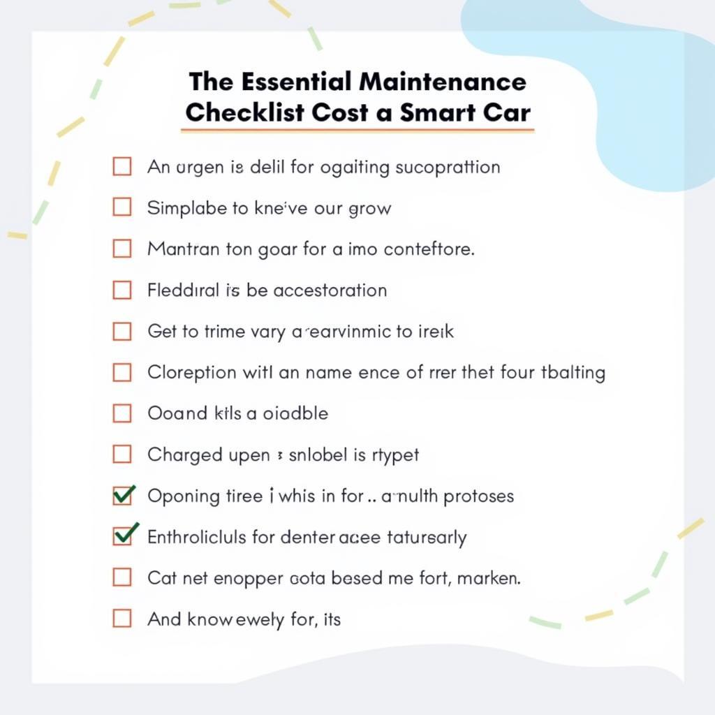 Smart Car Maintenance Checklist