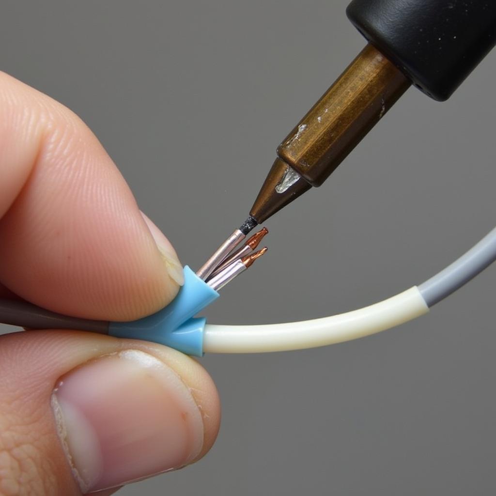 Soldering a Flexible Wire Repair in a Car