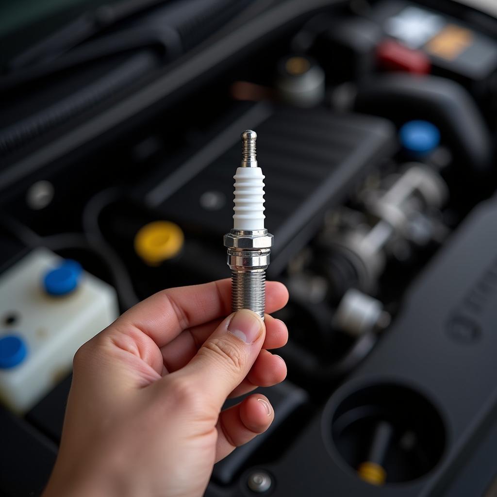 Inspecting Spark Plugs in a CNG Car