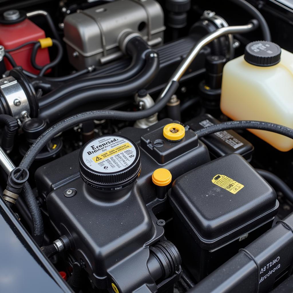 Sports car engine bay