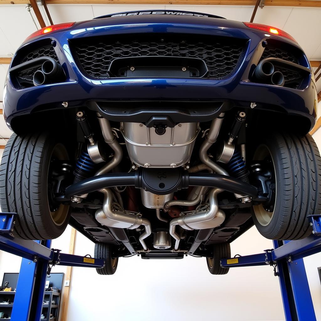 Sports car undercarriage inspection