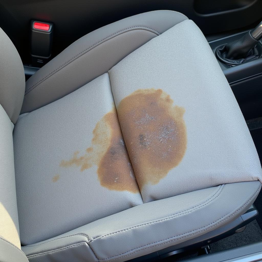 Stained car seat cover