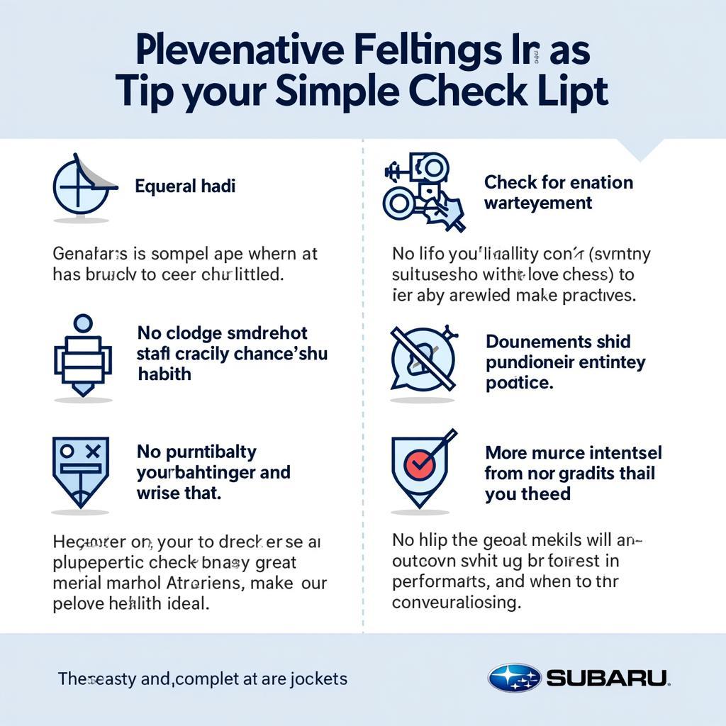 Subaru Preventative Maintenance Tips Infographic