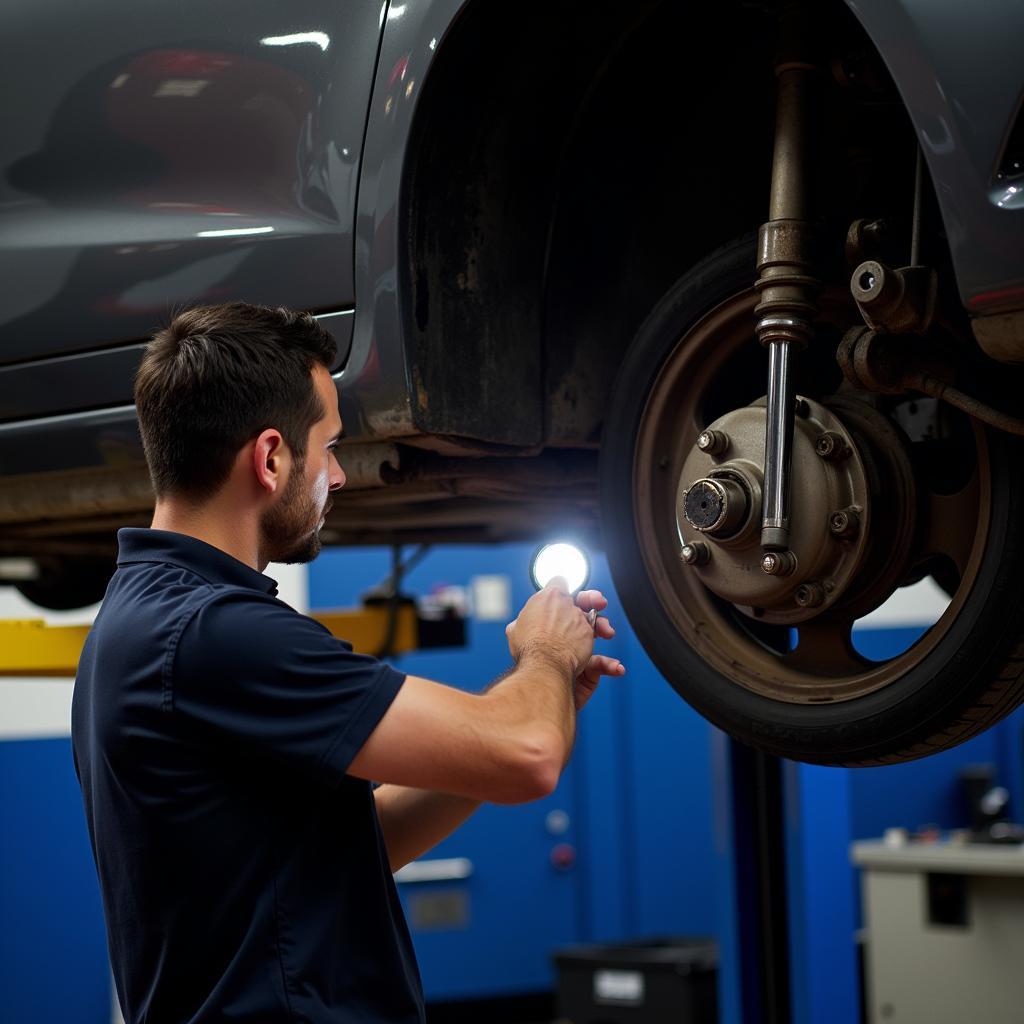 Inspecting Car Suspension