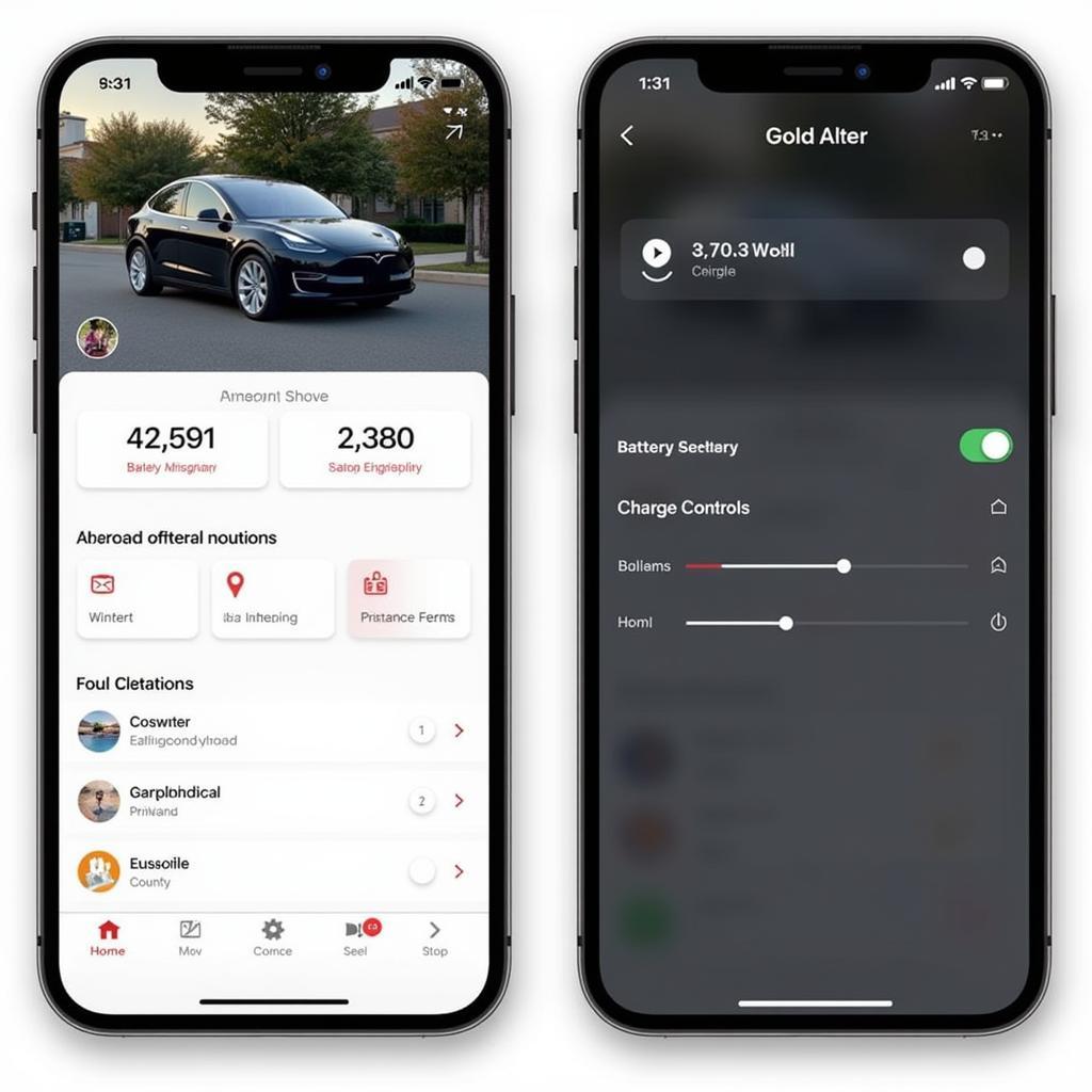 Tesla Mobile App Interface