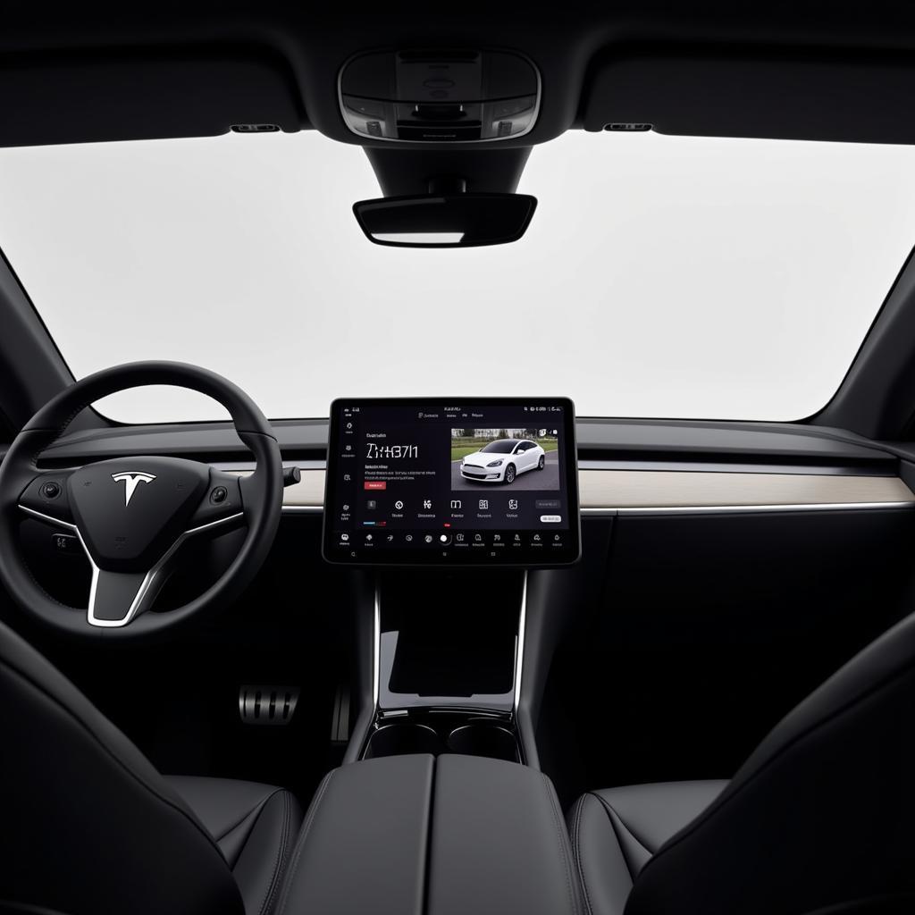 Interior of a 2019 Tesla Model S showcasing the central touchscreen