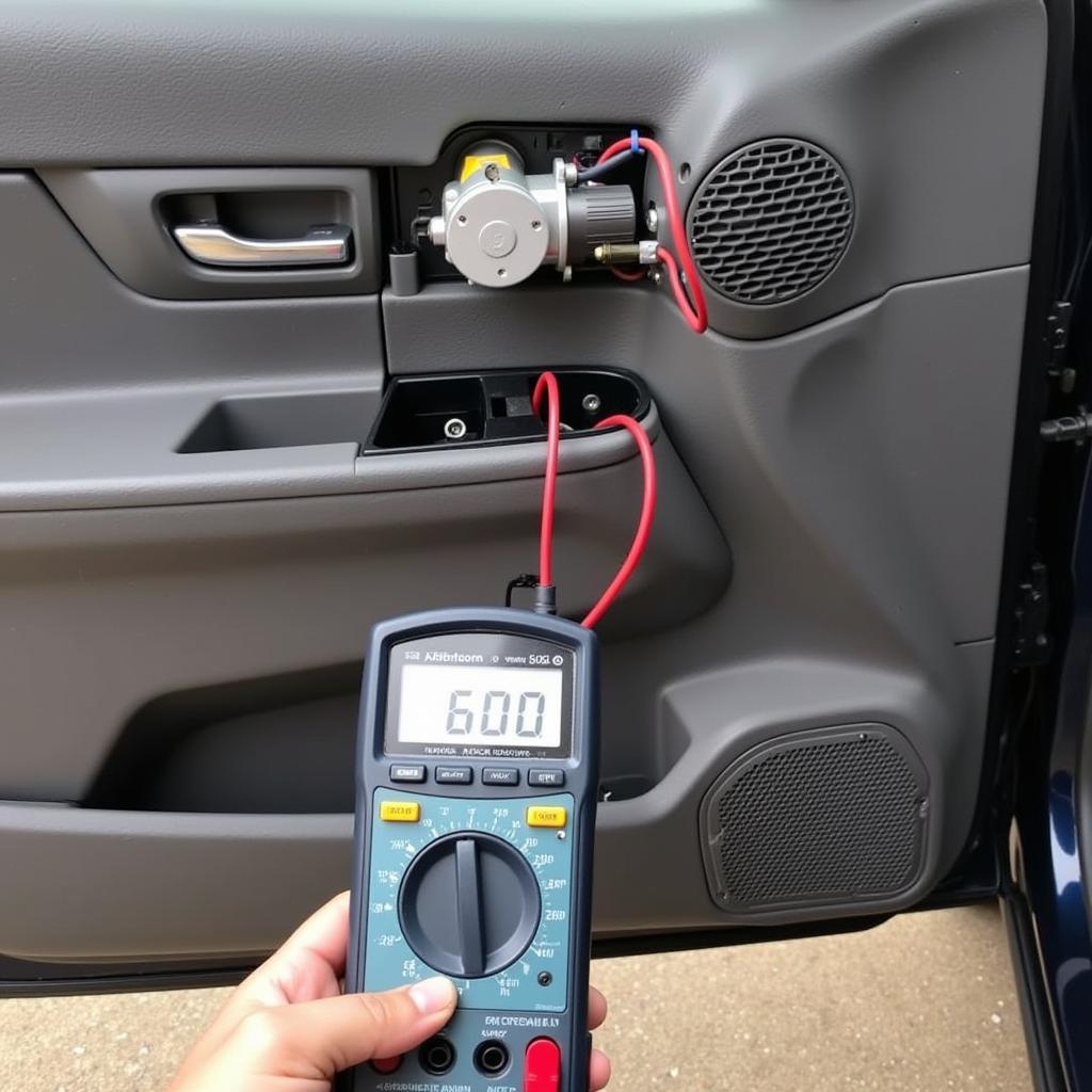 Testing the power window motor with a multimeter