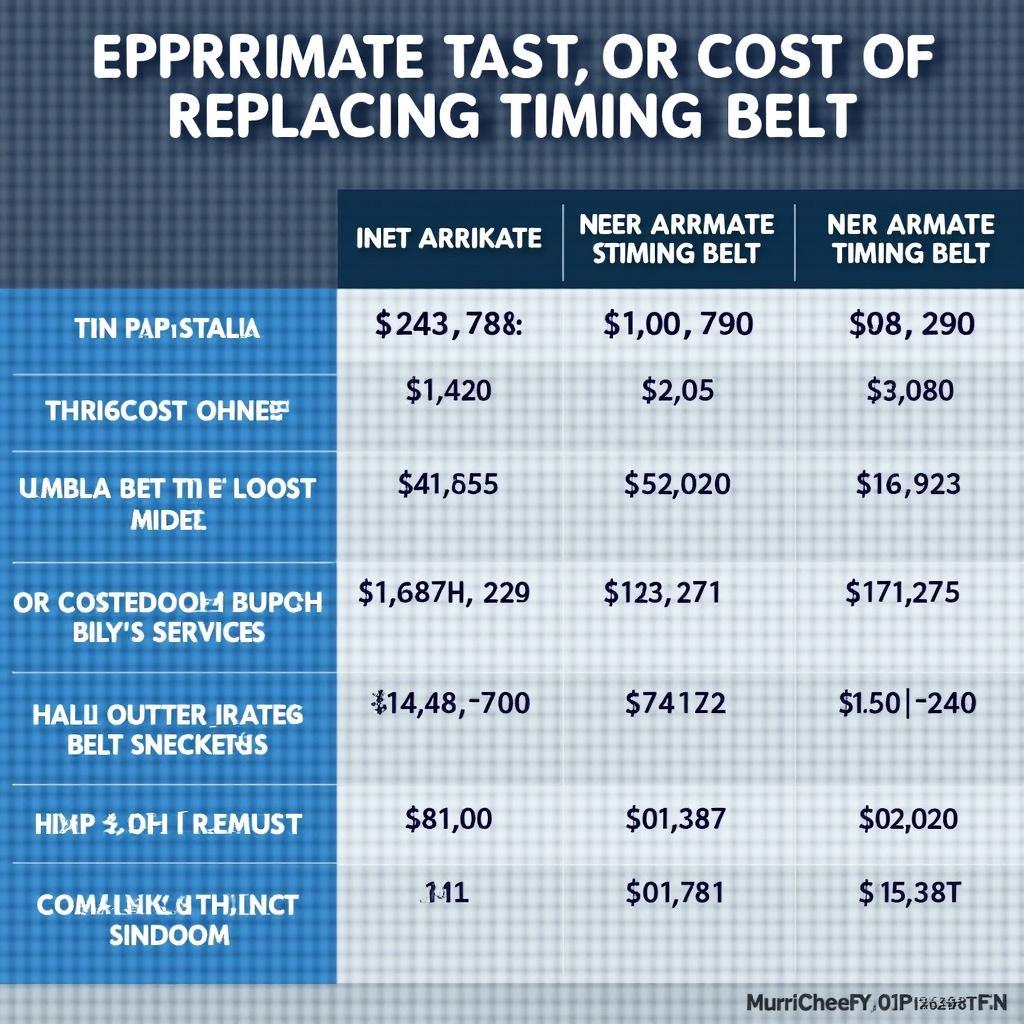 Timing Belt Replacement Cost