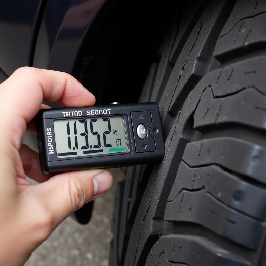 Checking tire tread depth