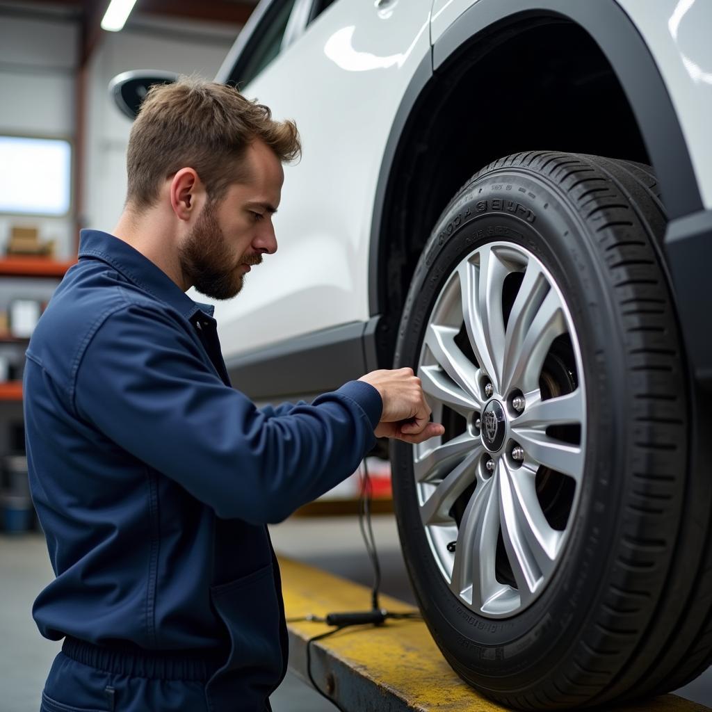 Rotating and inspecting tires in Cleveland