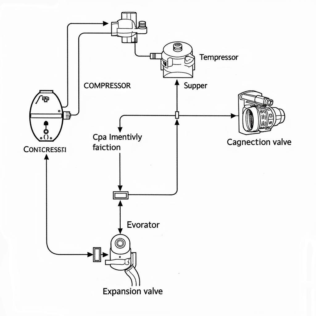 Toyota Car AC System Components Diagram