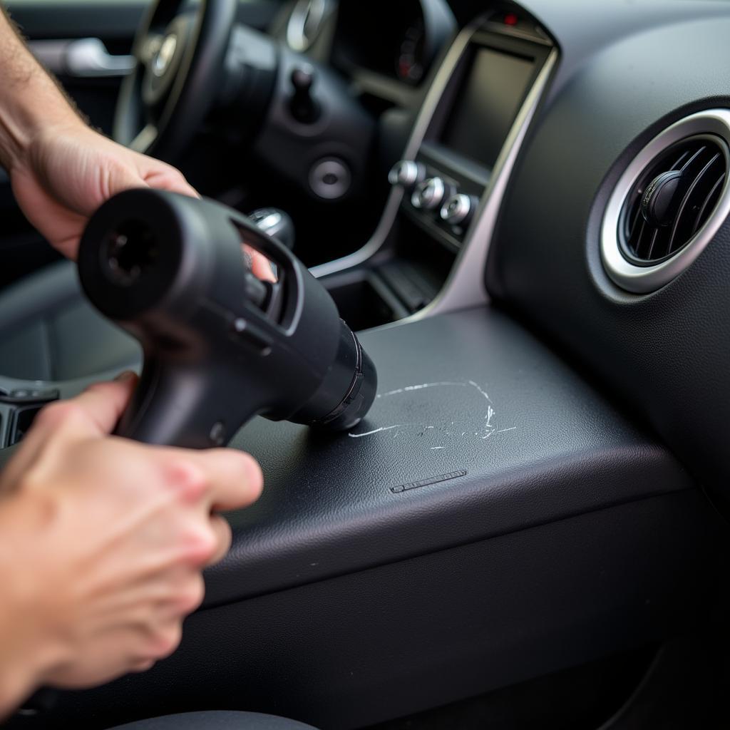 Using a heat gun on car interior plastic