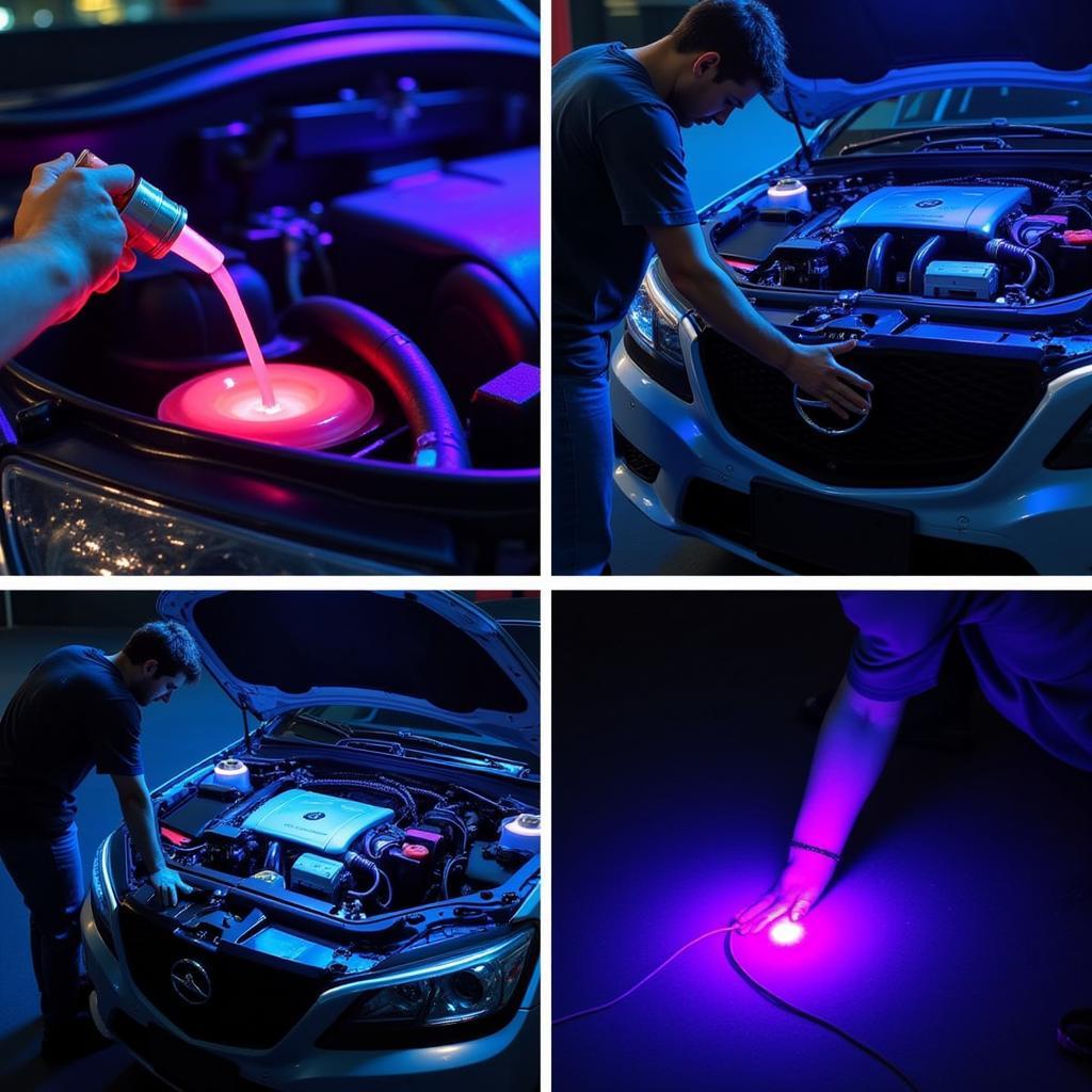 UV Dye Leak Detection in Car AC System