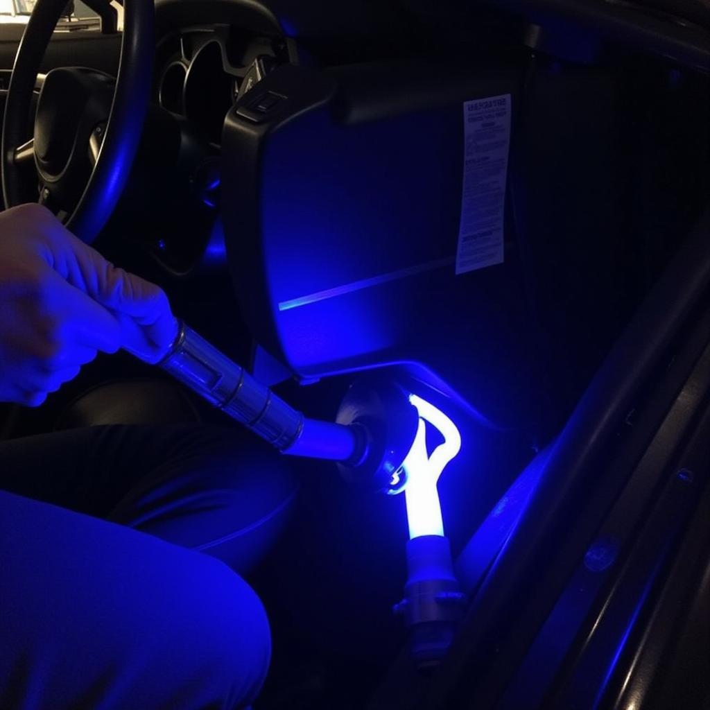 UV Dye Leak Detection in Car AC System