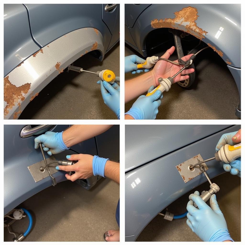 Welding New Metal Patch on Car Body