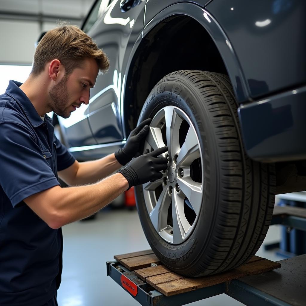 Performing a wheel alignment