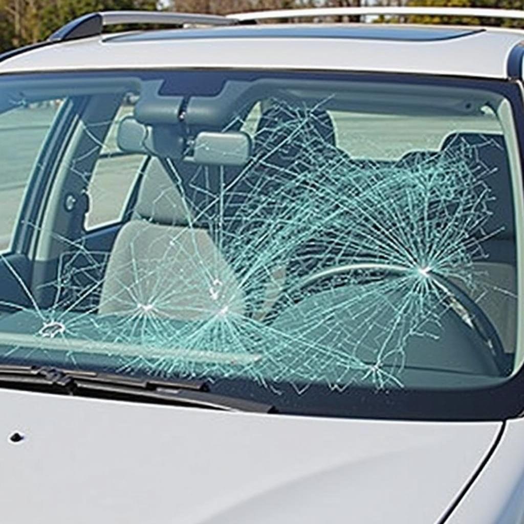 Cracked windshield