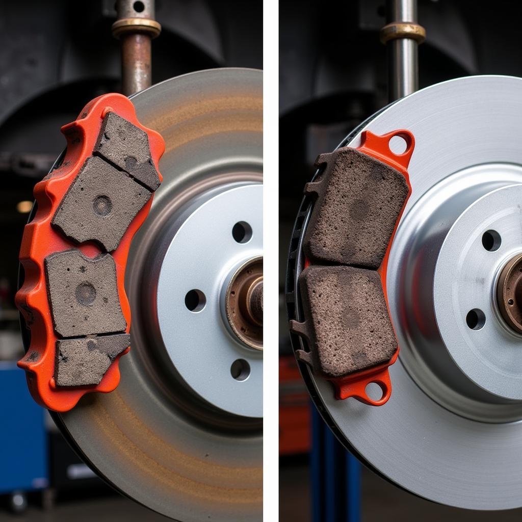 Worn Brake Pads and Rotor