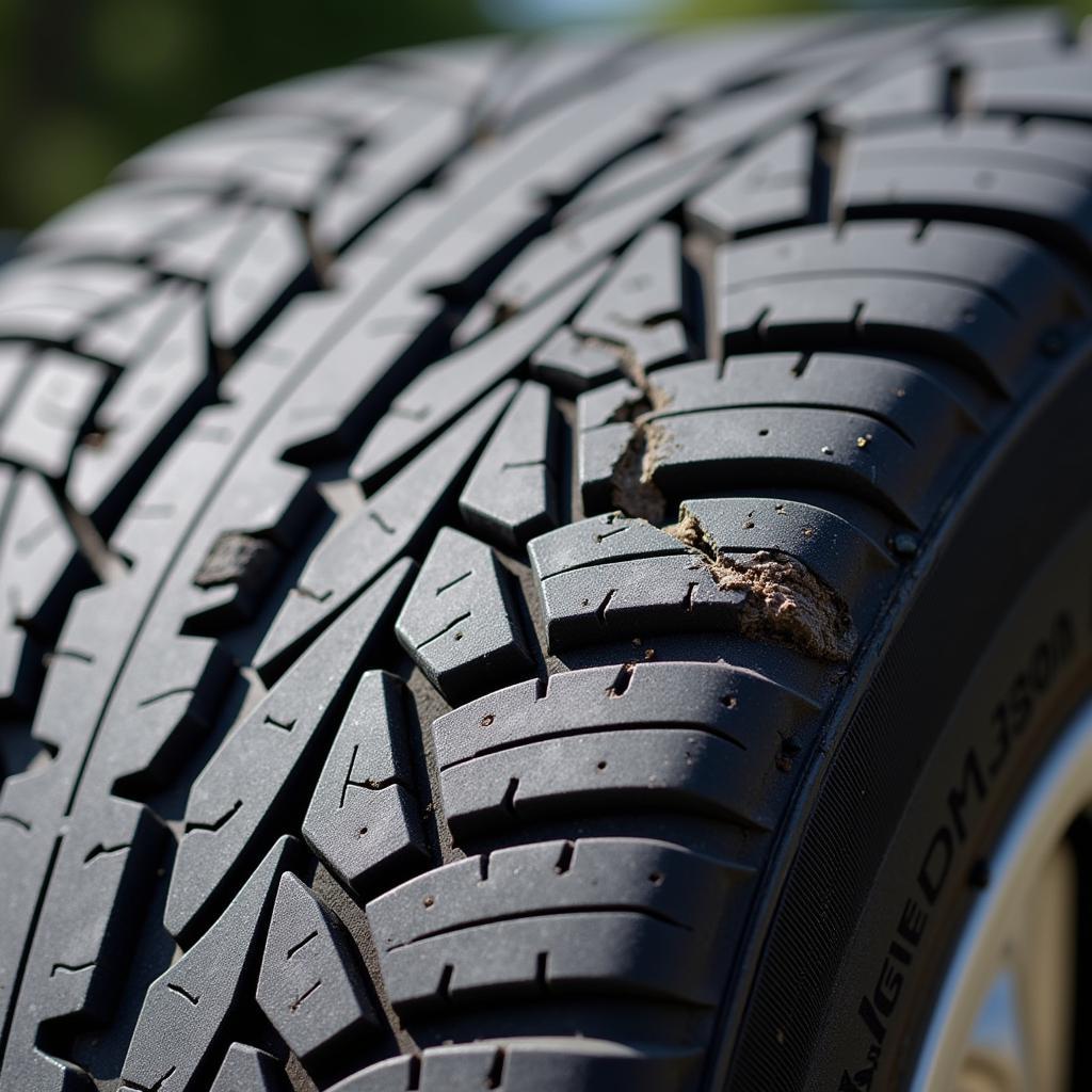 Worn Car Tire Tread