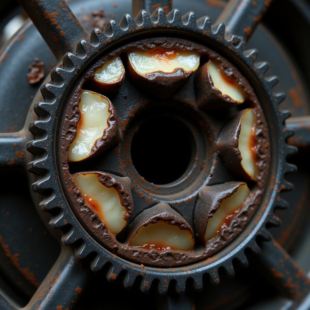 Worn Flywheel Teeth Closeup