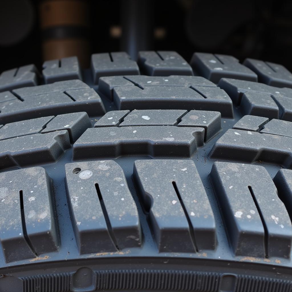 Worn tire tread