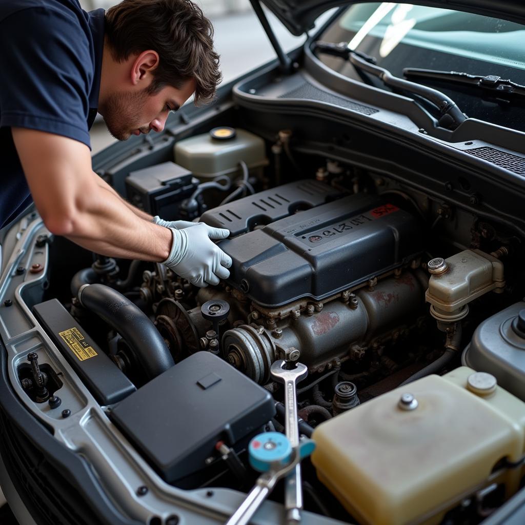 10 Year Old Car Engine Inspection