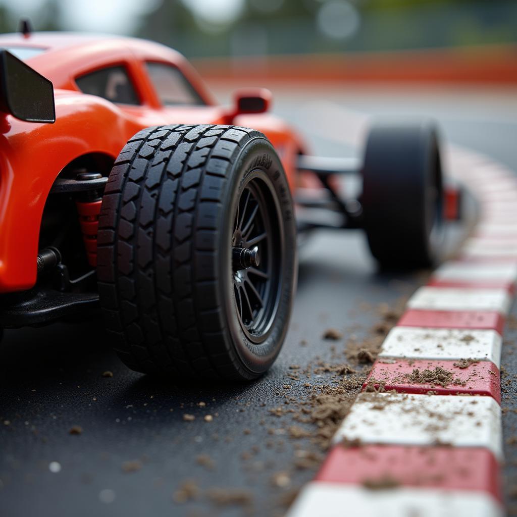 124 Scale Car Tire Traction on a 132 Curved Track