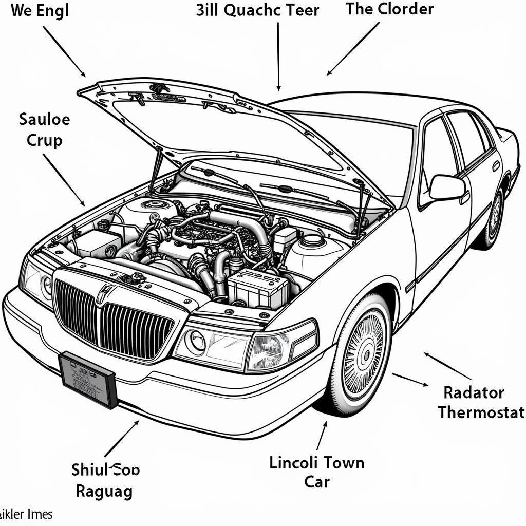 2000 Lincoln Town Car Engine Bay Overview