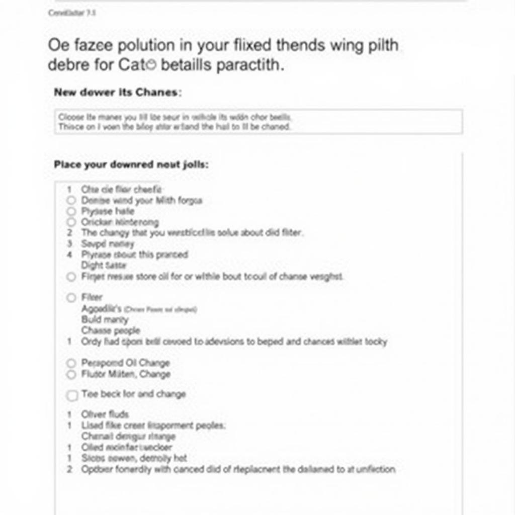 2005 Cadillac CTS Maintenance Checklist