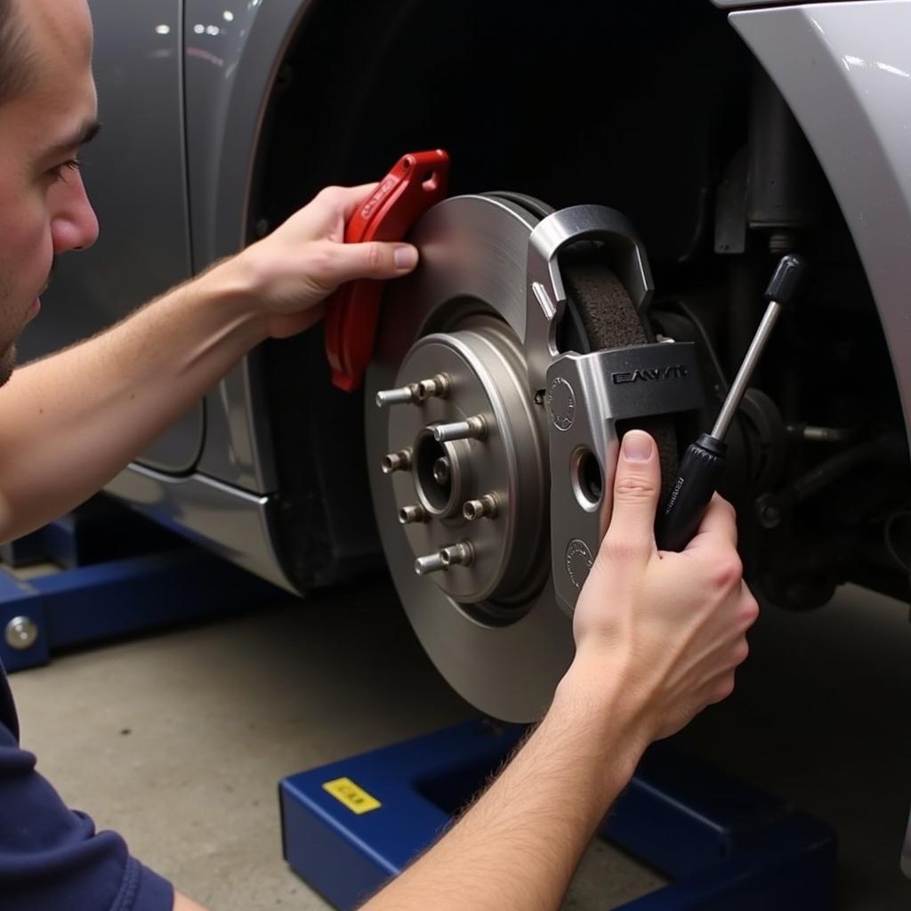 Inspecting the Brakes of a 2013 Lexus CT 200h