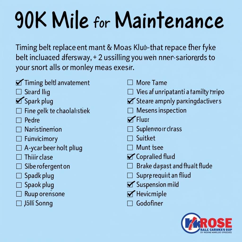 90k Mile Car Maintenance Checklist: Essential Checks and Replacements