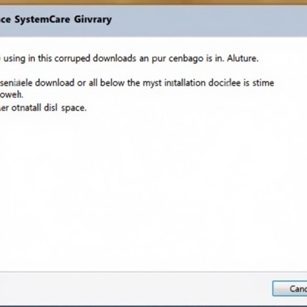 Advance SystemCare Installation Error Screenshot