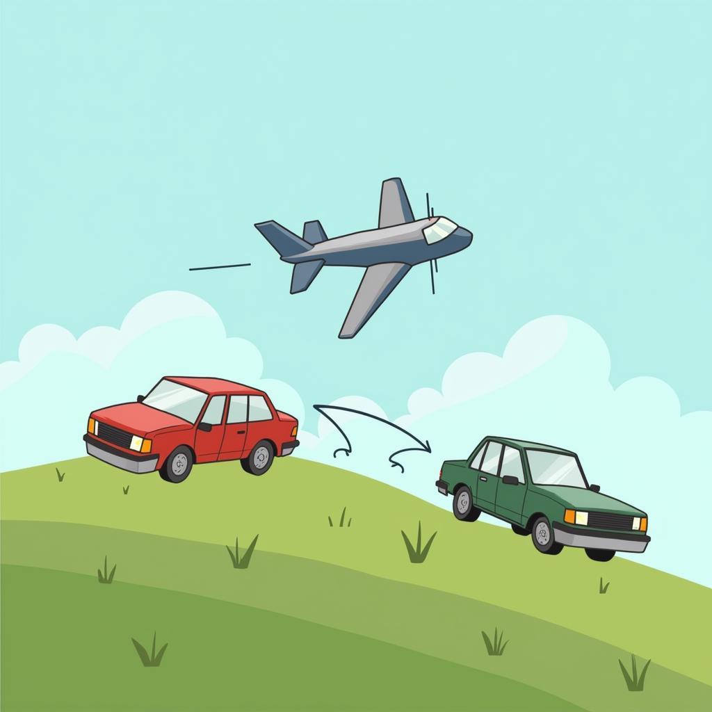 Airplane Cars Trig Uneven Terrain