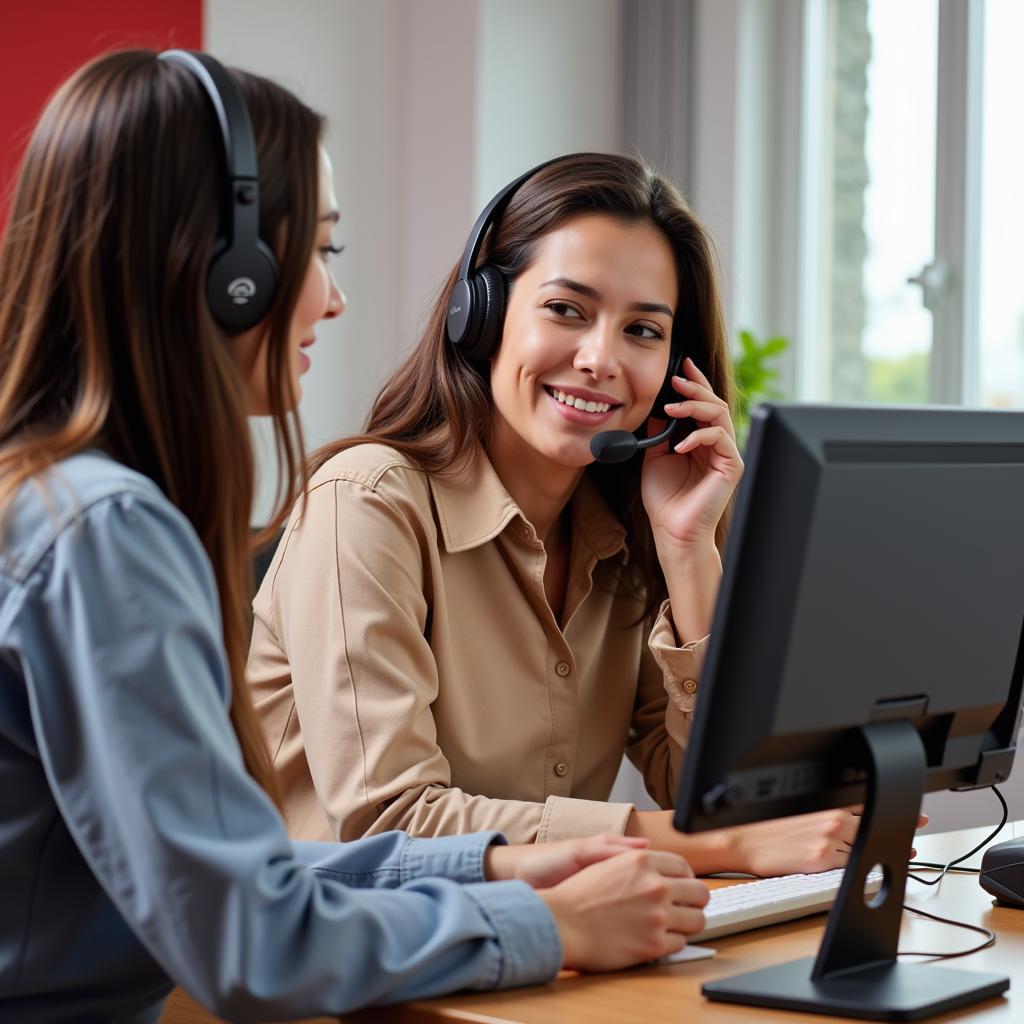 Airtel Customer Service Representative Assisting a Customer