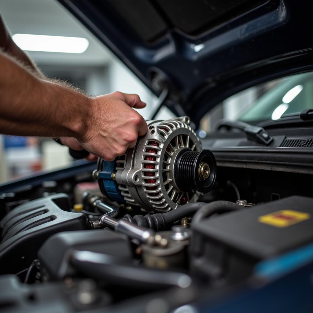 Alternator Replacement in Car Engine