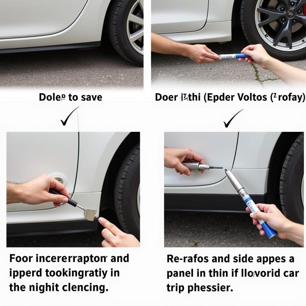 Applying Automotive Adhesive to a Car Side Panel