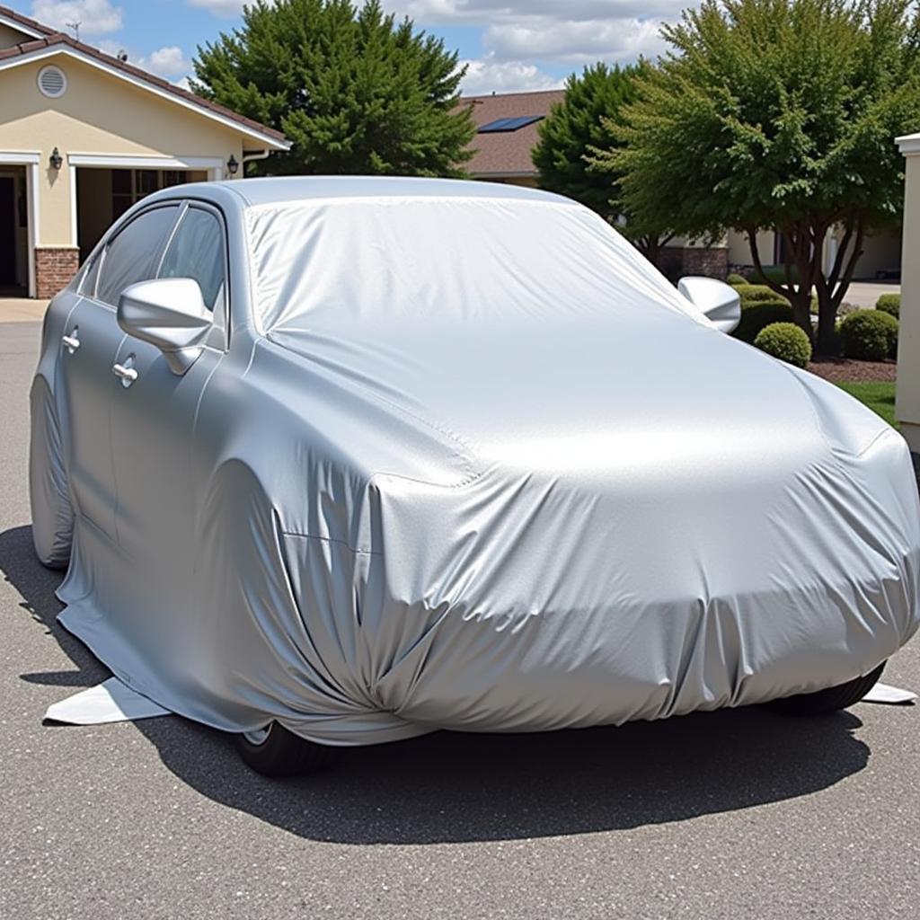 Applying a Car Cover for Scratch Prevention